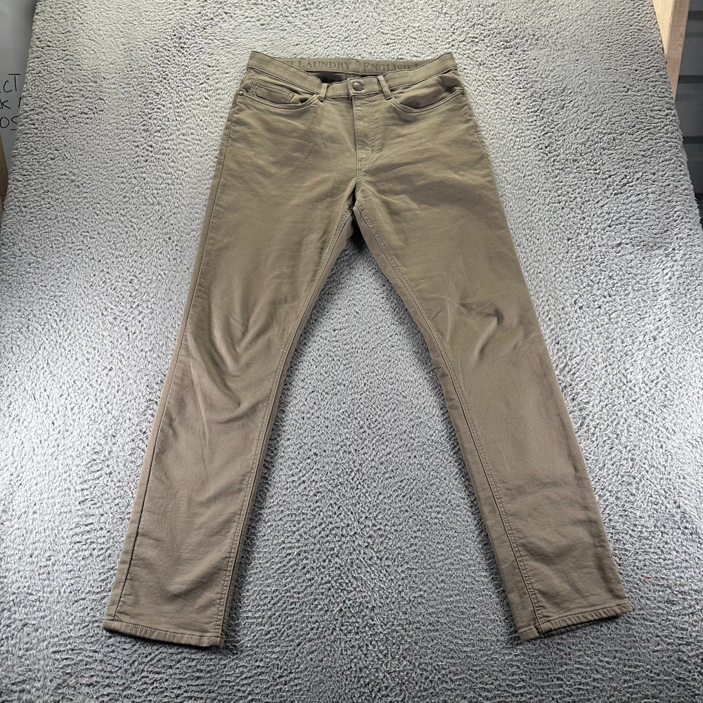 English Laundry Pant Men 32x32 Brown Cotton Chino Straight Preppy Career Stretch